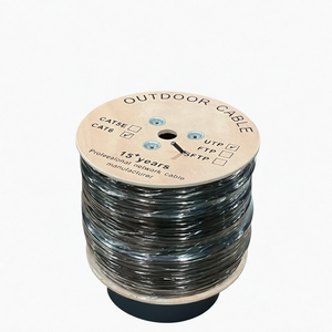 <span class=keywords><strong>Cable</strong></span> <span class=keywords><strong>de</strong></span> <span class=keywords><strong>Red</strong></span> Impermeable para Interiores/Exteriores CAT7 <span class=keywords><strong>de</strong></span> 305m (1000 pies), <span class=keywords><strong>8</strong></span> Conductores <span class=keywords><strong>de</strong></span> Cobre Puro, 23awg, Directo <span class=keywords><strong>de</strong></span> Fábrica - Product Image 1