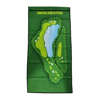 Toalla de Golf SwingPerfect con Mapa de Campo de Doble Cara, Impresión de Microfibra, Ayuda para el Entrenamiento de Aproximación, Portátil y Colgante