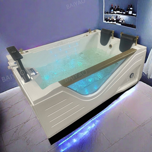 Système de massage pour 2 personnes, bain à remous en acrylique, spa intérieur, <span class=keywords><strong>jacuzzi</strong></span> rectangulaire, baignoire de luxe avec cascade - Product Image 5