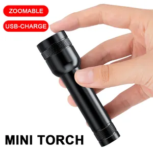 150 Lumens Hot Sale Mini Torch Charge USB Rechargeable IPX4 Waterproof LED Zoomable Handybrite Flashlights