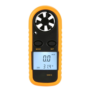 Anémomètre GM816, mini-anémomètre numérique avec affichage LCD rétroéclairé, mesure de la vitesse du vent, du débit d'air et de la température, 0-30 m/s - Product Image 1