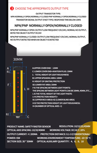 <span class=keywords><strong>15M</strong></span> attraverso il fascio di luce di sicurezza tende a tenda sensore di barriera 24Vdc/AC110V/220V/Controller di sicurezza NPN PNP di uscita - Product Image 4