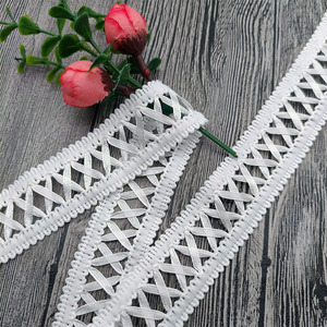 Chiều Rộng 3 Cm Trắng Đen Polyester Chéo Đàn Hồi Ribbon Doanh Crochet Ban Nhạc Cho Phụ Nữ Ăn Mặc Hàng May Mặc Cổ Áo Túi Giày - Product Image 2
