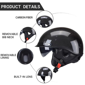 <span class=keywords><strong>Casco</strong></span> de Motocicleta Homologado por DOT, <span class=keywords><strong>Casco</strong></span> de Motocicleta de Fibra de Carbono, <span class=keywords><strong>Casco</strong></span> Retro para Motocicleta y Scooter, <span class=keywords><strong>Casco</strong></span> Abierto para Hombre y <span class=keywords><strong>Mujer</strong></span> - Product Image 3