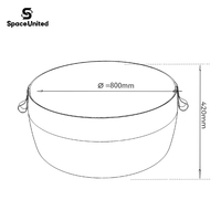 Pouf réversible SpaceUnited avec rangement dissimulé et plateau en mélamine pour hall d'entrée et zone de réception
