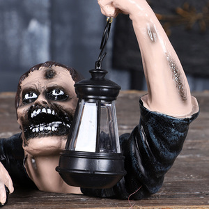 Decoración de Halloween Horror Lantern Zombie LED Patio Adorno de resina Fantasma Decoración de fiesta - Product Image 3