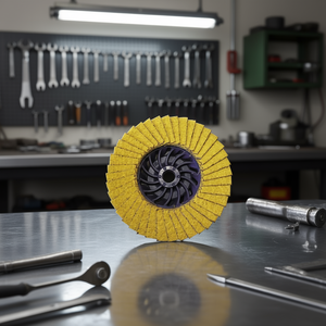 Disque à lamelles en céramique jaune Ttake 115x22 mm, support en fibre de verre, meule abrasive pour le polissage des métaux - Product Image 3