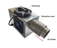 Pistolet souffleur d'air chaud portable avec corps en acier inoxydable et contrôle numérique pour séchage à haute température et travaux sur site