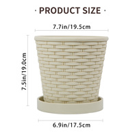Plateau pour pot de fleurs en plastique PP durable avec trou de drainage, design traditionnel, utilisation intérieure/bureau, capacité de 3,99 L