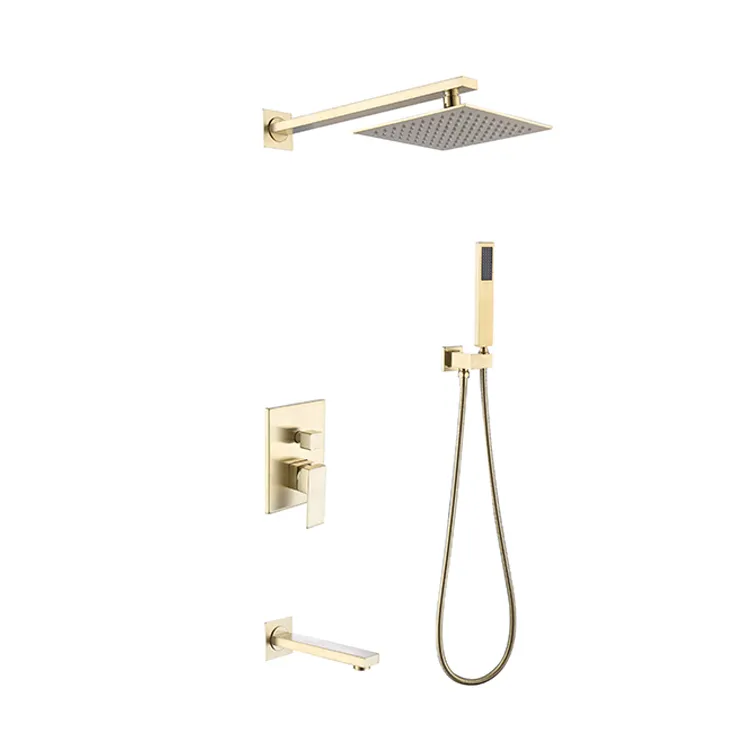 Bathroom brass Rainfall Shower System Wall Mount Shower Set Shower Mixer Faucet Set