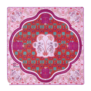 Hot Selling Luxury 31.5*31.5 Inch American Mahjong <b>Mat</b> Portable Silk-Like Scarf Style Leopard Palm Design Anti-Slip <b>Gaming</b> Table - Product Image 1