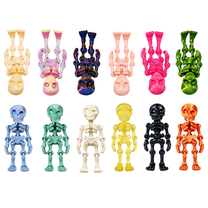 Statuetta Scheletro Articolata 3D Personalizzata, Multicolore, Mini Teschio Snodabile, Decorazione Halloween, Giocattolo Antistress in PLA, Regalo - Product Image 1