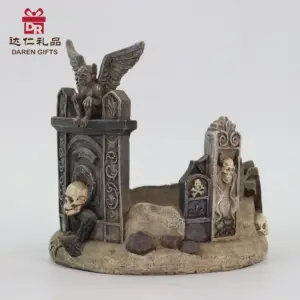 Nhựa mô hình bức tượng trang trí nội thất Grim Reaper Halloween vườn thủ công nhựa thủ công