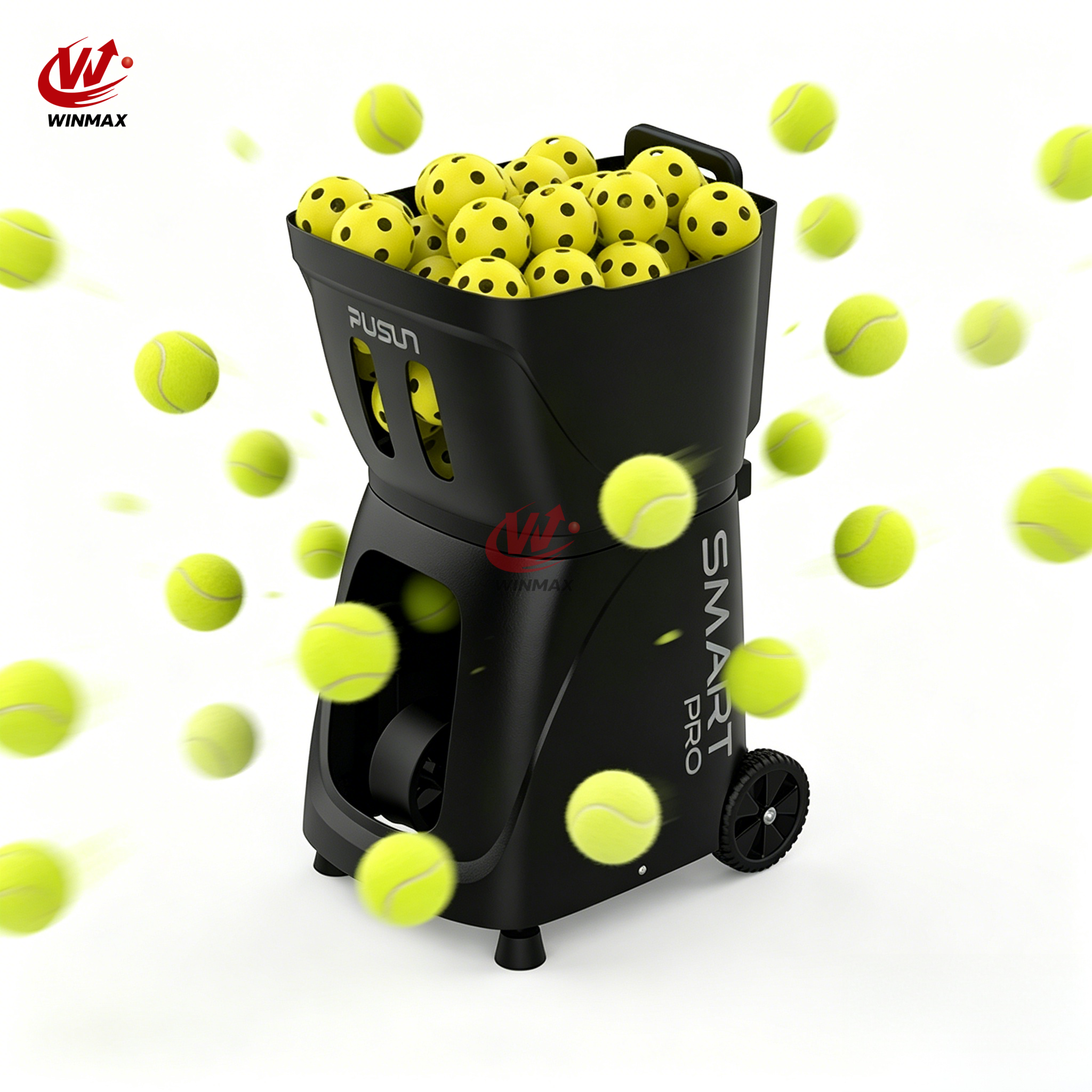Mart Portable Professional Automatic Tennis Serving Machine with AI Coach APP Control 26M Range 115+ Balls