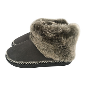 <span class=keywords><strong>Chaussons</strong></span> en microsuède recyclé pour femmes avec mousse à mémoire de forme et semelle intérieure/extérieure Bottes en fausse fourrure - Product Image 2