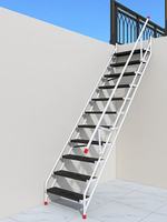 Escalier escamotable mural pliable pour grenier, gain de place, avec main courante, pour duplex