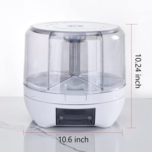Contenedores de Almacenamiento de Alimentos Secos de Plástico Transparente, Ecológicos, a Prueba de Polvo, Modernos, con 6 Compartimentos, Rotación de 360 Grados, para Cocina - Product Image 3
