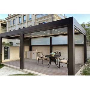 High Quality Luxury Villa Living Room Garden Gazebo <b>Pavilion</b> Outdoor Shade Aluminium Alloy Motorized Pergola - Product Image 6
