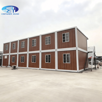 Maison Conteneur Modulaire Préfabriquée de Haute Qualité à Double Étage en Bois Grainé pour Bureau et Résidence