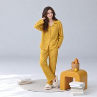 Ensemble de pyjama pour femmes en modal, personnalisable, léger, respirant, à carreaux, vêtements de détente doux