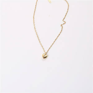 Collana con cuore di diamanti in zirconi placcati oro 18 carati con stella di gioielli di san valentino in acciaio inossidabile - Product Image 2