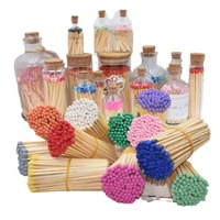 Allumettes colorées en vrac pour foyer domestique, allumettes de sécurité pour bougies de 4 pouces, allumettes colorées à long bâtonnet en bois