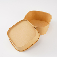 Boîte à lunch jetable en papier kraft pour aliments pour bébés et usage industriel, conteneur à salade à emporter imprimé sur mesure, fabriqué au Shandong