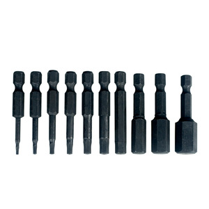10 Piece Black Hex <b>Screwdriver</b> <b>Bit</b> <b>Set</b> 50mm Chrome Vanadium Steel Magnetic <b>Bits</b> For Diy Use - Product Image 1