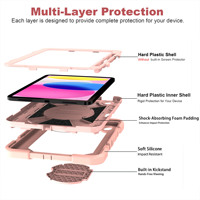Étui de protection robuste et antidérapant pour tablette industrielle avec béquille intégrée, compatible iPad 11e et 10e génération (11 pouces) – Idéal pour le B2B, la technologie de terrain et la construction
