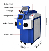 Machine de soudage laser pour bijoux 60W 150W 200W Nd YAG avec refroidissement par eau CCD pour la réparation d'anneaux en or et en argent