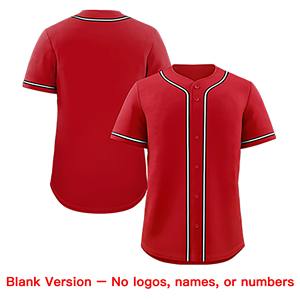 Maillot de baseball authentique de style classique rouge, noir et blanc personnalisé - Product Image 3