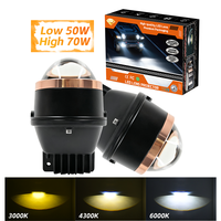 DGLS D620 Lentille de projecteur Bi-LED de 3 pouces 70W 14000LM Rétrofit Phare Faisceau haut et bas IP68 Feux de brouillard pour tout-terrain 4x4 Voiture
