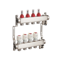 Collecteur de distributeur d'eau en acier inoxydable collecteur moderne de chauffage par le sol HVAC avec débitmètre BJ35005