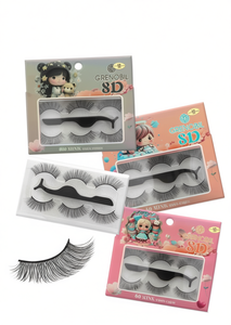 Ciglia Finte Grenobil 600 XLINK in Visone Sintetico, 3 Paia con Fascia in Plastica, Ciglia a Striscia Completa - Product Image 1