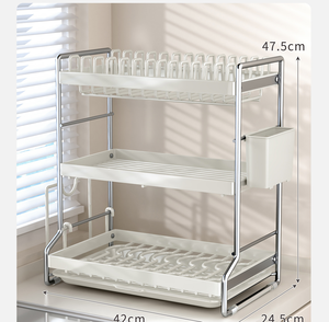 Support de rangement <span class=keywords><strong>pour</strong></span> vaisselle de <span class=keywords><strong>cuisine</strong></span> Baguettes et bols Support de rangement Ménage Comptoir Multifonctionnel Assiette <span class=keywords><strong>collante</strong></span> Vaisselle Égouttoir - Product Image 2
