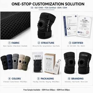 Genouillère unisexe réglable en nylon avec coussinets de soutien pour l'arthrite et <span class=keywords><strong>protection</strong></span> par ressort - Product Image 5