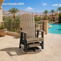 Fauteuil à bascule pivotant moderne en HDPE léger et confortable, fonction glider, portable, pour hôtel, jardin, piscine, utilisation en extérieur, mobilier d'extérieur