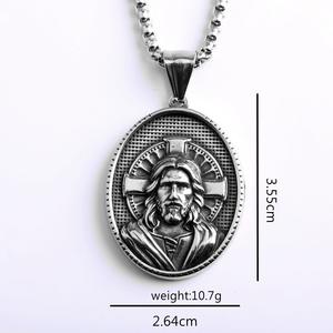 Stainless Steel Jesus Pendant Necklace Unisex Religious Gift Jewelry <b>Cross</b> Design Fashion Necklace - Product Image 5