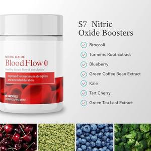 OEM Private Label <strong>Blood</strong> Flow 7 Nitric Oxide Supplement 60 Capsules Circulation Support - Product Image 2