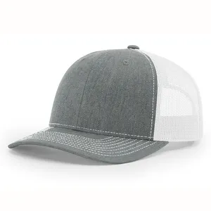 Dezelfde Richard 112 Stijl Vlakte Geborduurde Trucker Cap Twee Tone 6 Panel Custom Grijs Trucker Wit Mesh Caps