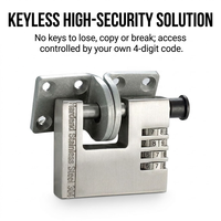 304 Stainless Steel 4 Digit Combination Bolt Lock Hardened Metal Anti Theft Design for Outdoor Gate Wholesale