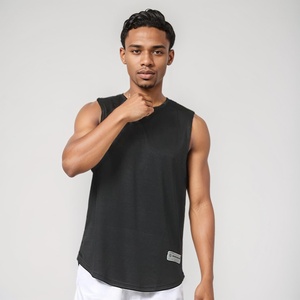 Men's Fitness Singlet Sleeveless Lightweight Breathable Eco-Friendly Custom Logo Sporty Jersey Fabric - Product Image 1
