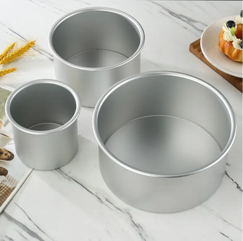 Ferramenta de cozimento de pastelaria de alta qualidade Anodizado Alumínio antiaderente Round Baking Pan Cake Mold Com Base Removível