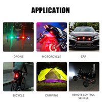Feux de moto, lumière stroboscopique pour drone, lumière LED USB anti-collision, signal lumineux clignotant pour vélo, avion, vol de nuit, mini lumière d'avertissement