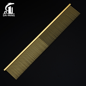 Peigne à piano doré pour toilettage des animaux de compagnie, 22,5 cm, spécial compétition, Teddy, Poodle, peigne à poils de <span class=keywords><strong>chien</strong></span>, peigne à ligne droite, manche en cuivre - Product Image 1