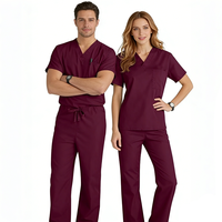 Fabricant chinois, vente en gros de blouses médicales à col en V et pantalons droits/pantalons de jogging, logo personnalisable, uniforme médical
