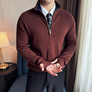 <span class=keywords><strong>Cardigan</strong></span> Maglione da <span class=keywords><strong>Uomo</strong></span> alla Moda Autunno e Inverno all'Ingrosso Lavorato a Maglia Nero <span class=keywords><strong>con</strong></span> <span class=keywords><strong>Cerniera</strong></span> - Product Image 2