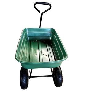 Zware Stalen Dump Kar Tuin Utility Aanhangwagen Poly Tray Dumping Trolley Plastic Bakje Tuin Tipkar - Product Image 2