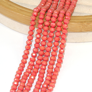 Perle di vetro sfaccettate di colore rosso intenso in stile retrò da 8mm per abbigliamento fatto a mano fai da te accessori per perline Creative - Product Image 5