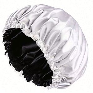Bonnets en soie réglables à double couche et bandeaux pour cheveux, bonnets de nuit en satin pour femmes - Product Image 4